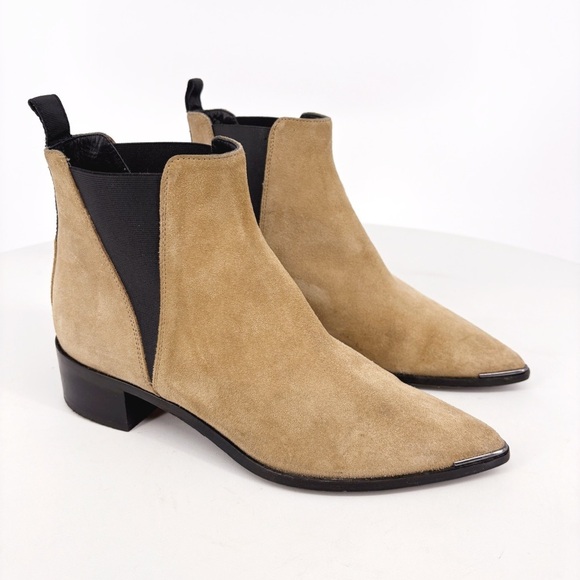 Acne Studios Jensen Suede Ankle Boots Tan Beige | Size 38 / 7.5 - Picture 7 of 16